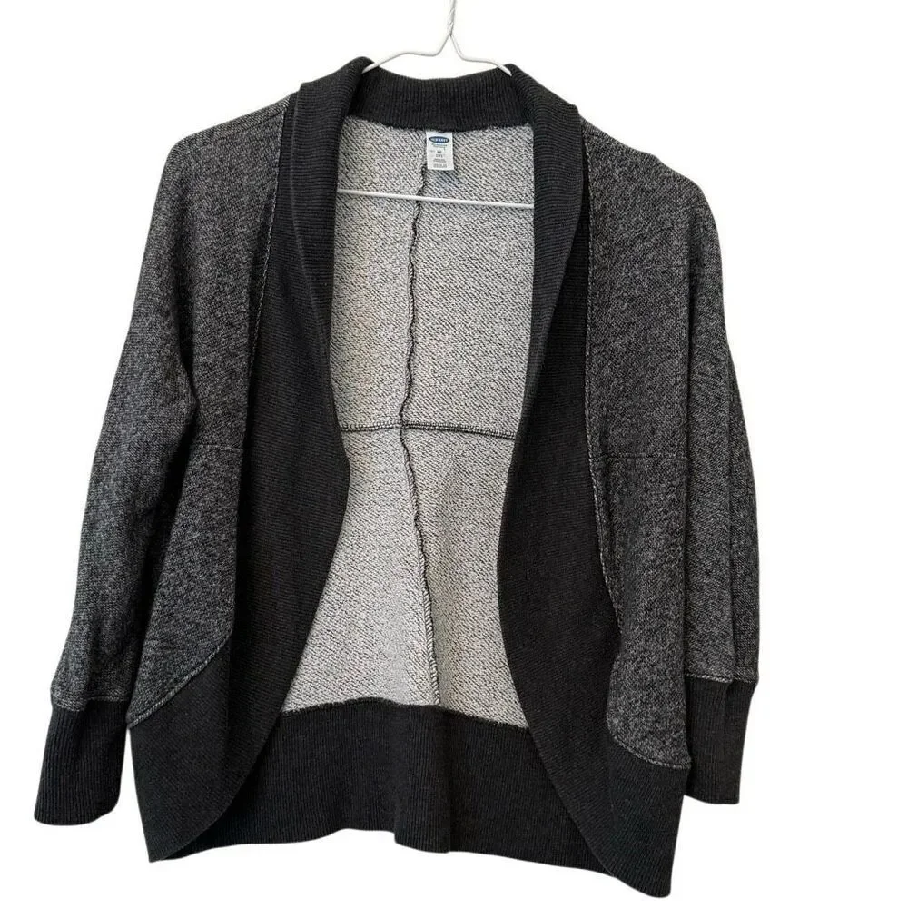Old Navy Girls French Terry Open Front Dark Gray Cardigan Sweater Medium Size 8